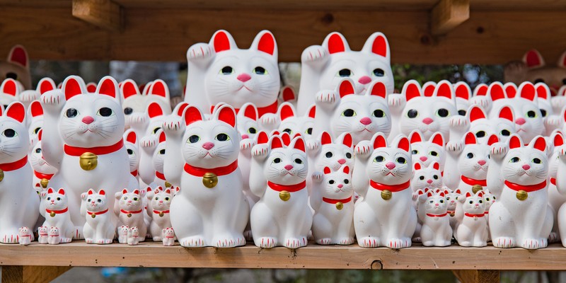 Temple du Maneki Neko à Tokyo, Japon