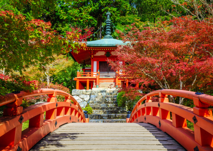 Temple Daigoji en automne, Kyoto, Japon