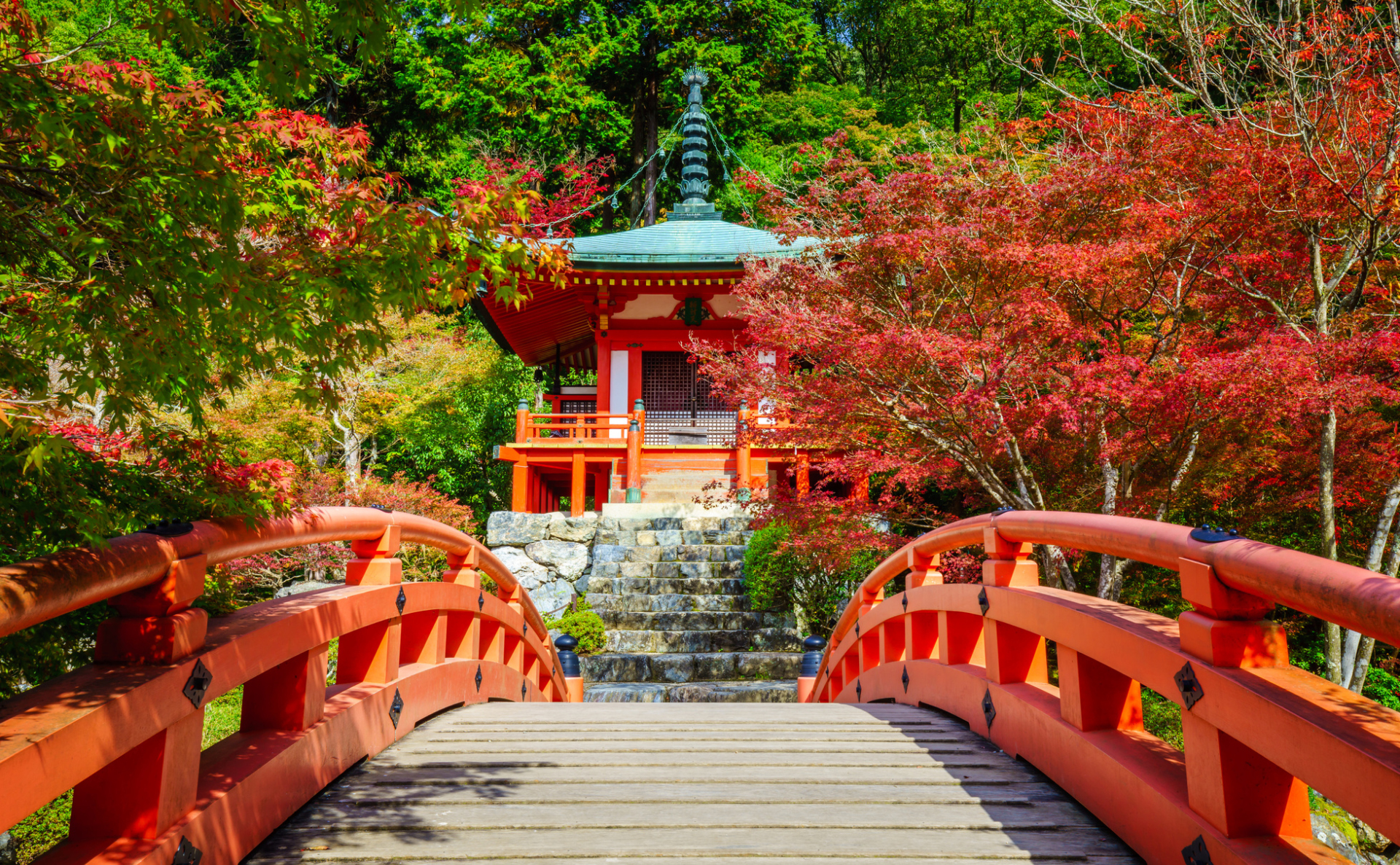 Temple Daigoji en automne, Kyoto, Japon