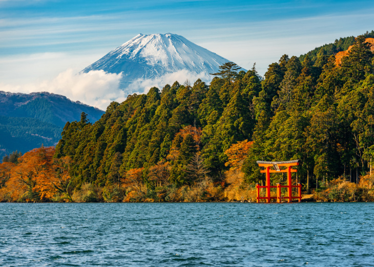 Mt Fuji, Lac Ashinoko et Torii