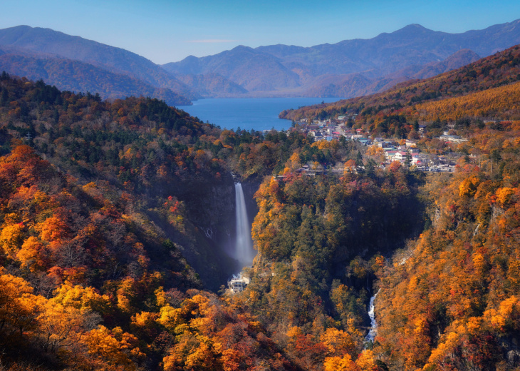 Panorama sur Nikko, lac Chuzenji et cascade de Kegon