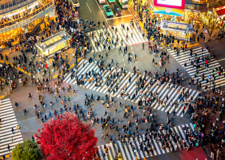 Tokyo, passage piéton de Shibuya