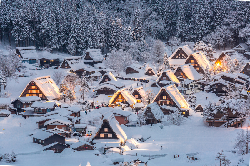 Village de Shirakawago en hiver